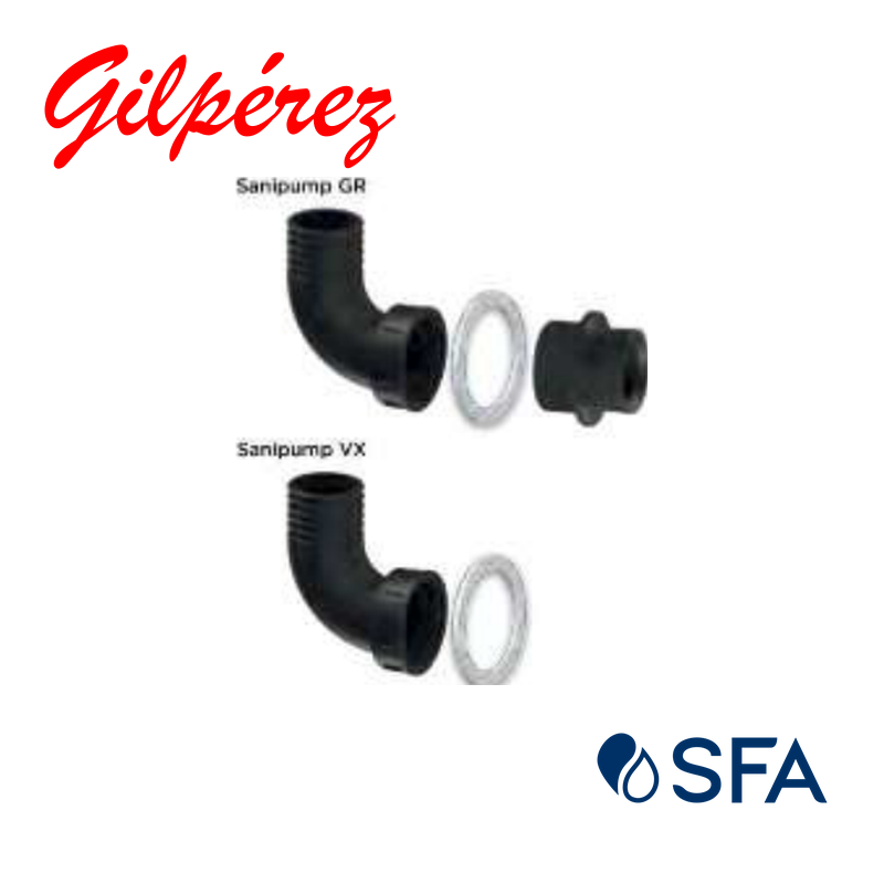 Conector acodado 2" SFA para Sanipump GR/VX
