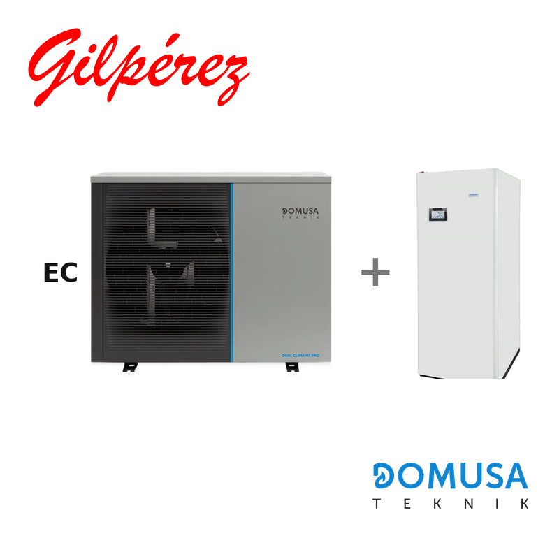 Aerotermia Domusa Alta Temperatura DUAL CLIMA 6HT EC PRO Monofásica + Fusion EC 150 L