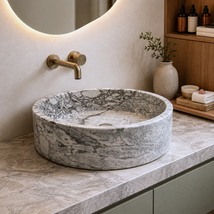 Lavabo Lugano de mármol gris