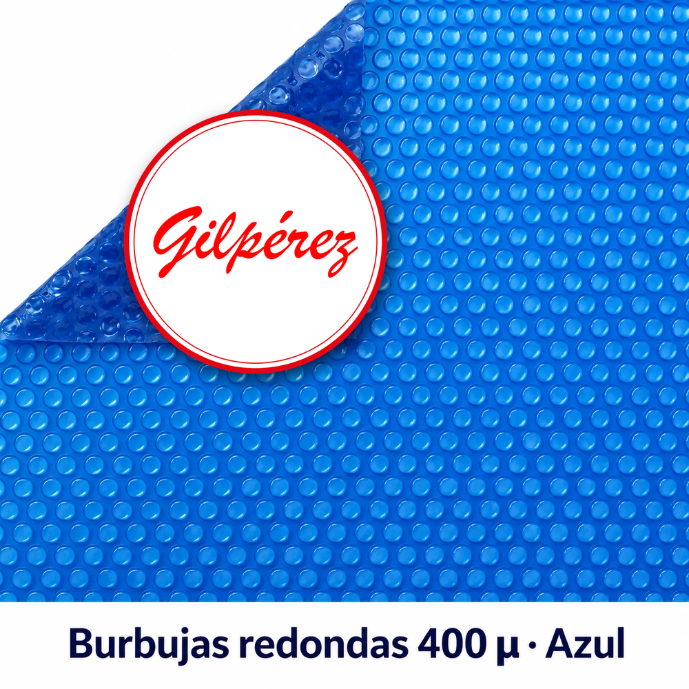 Mt² Cobertor / Lona piscina VERANO Burbuja Redonda 400 micras Azul