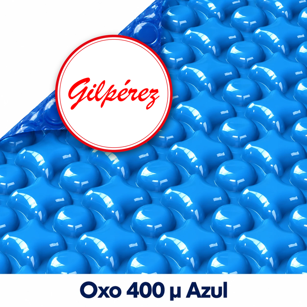 Mt² Cobertor / Lona piscina VERANO Estructura OXO 400 micras Azul