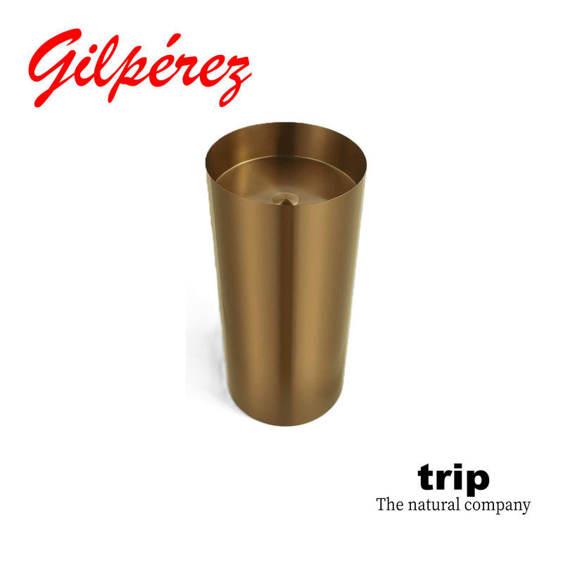 Trip Metal Cilindro Lavabo de Pie de Metal Gold