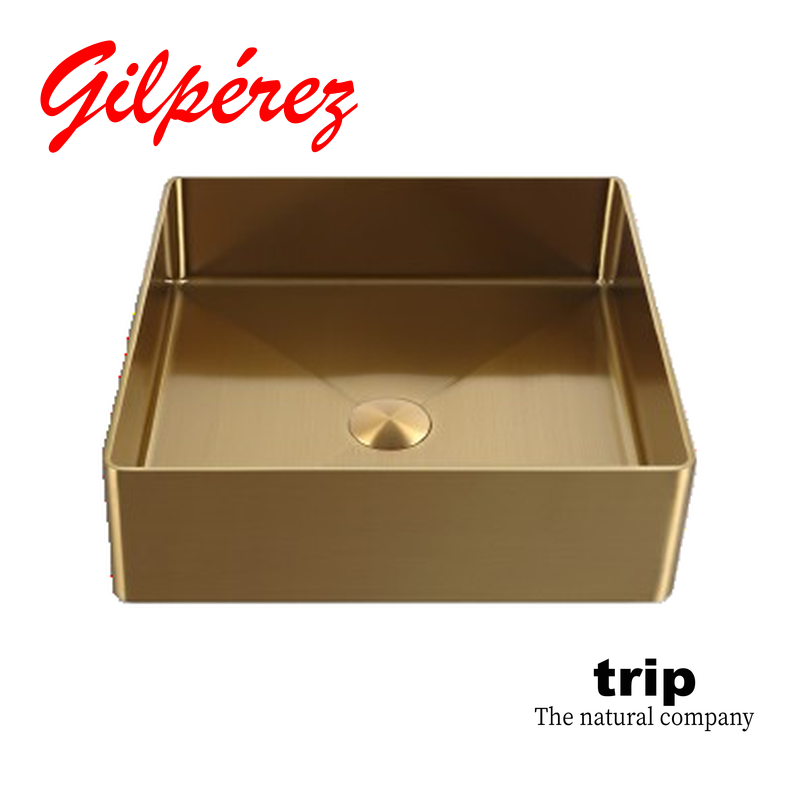 Trip Metal Square Lavabo de Metal sobre Encimera