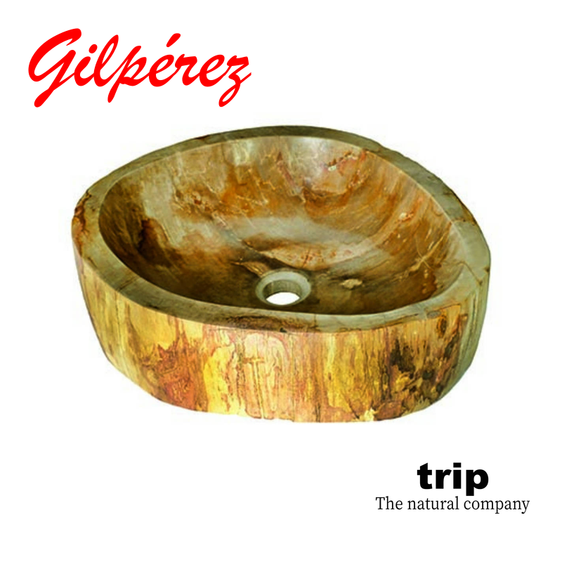 Trip Brunei Lavabo de Madera Fosilizada sobre Encimera