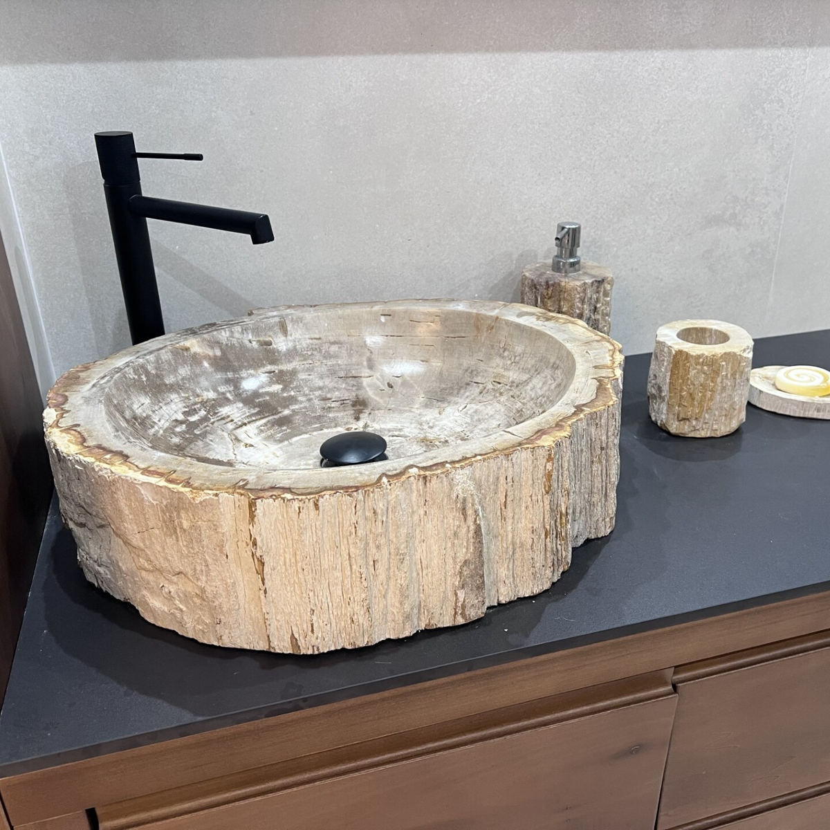 Trip Jumbo Lavabo de Madera Fosilizada sobre Encimera vista 2