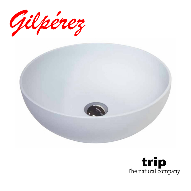 Trip Alba Lavabo de Solid Surface sobre Encimera White