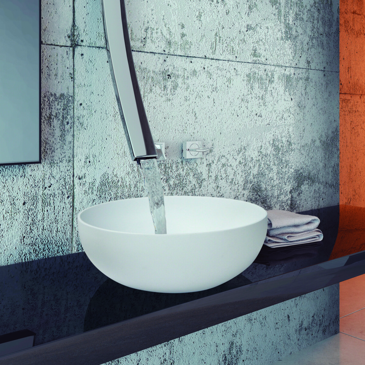 Trip Alba Lavabo de Solid Surface sobre Encimera vista 2