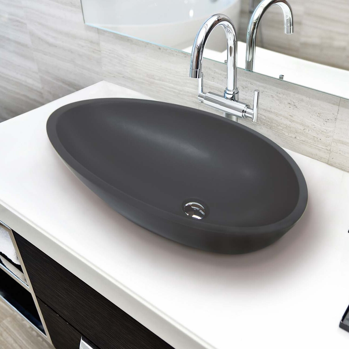 Trip Cora Lavabo de Solid Surface sobre Encimera vista 2
