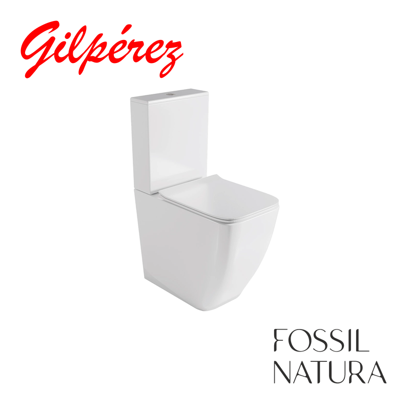 Fossil Natura Ébora Inodoro de Cisterna Baja PMR Blanco brillo vista 1