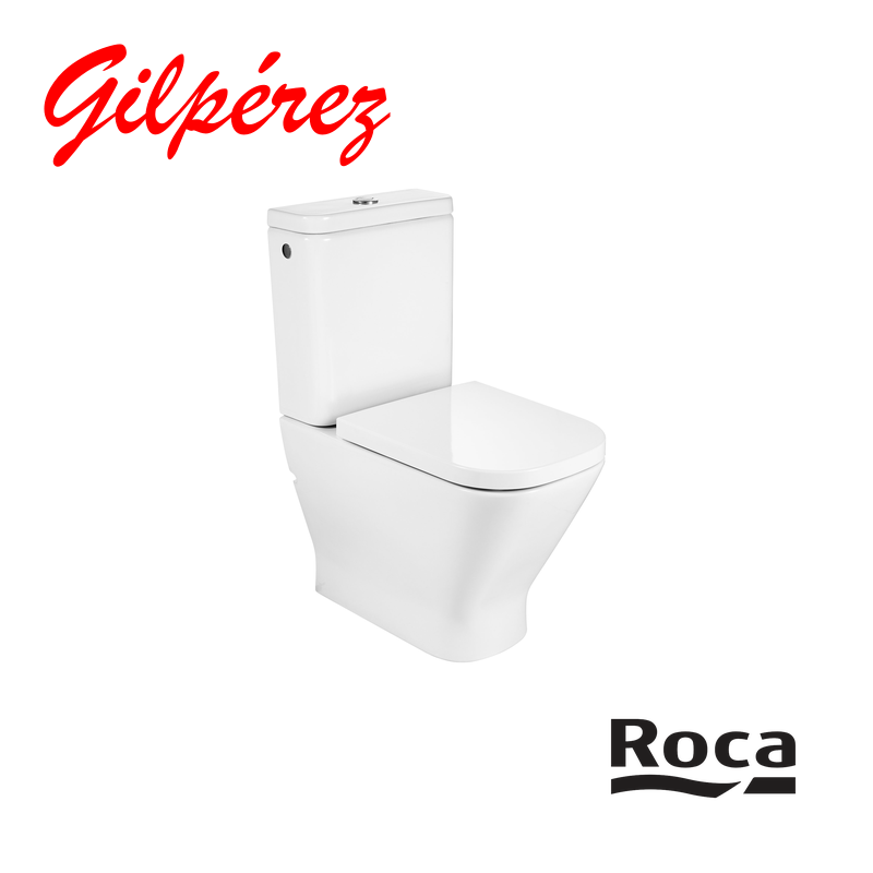 Roca The Gap Square Inodoro de Cisterna Baja Compacto Adosado a Pared
